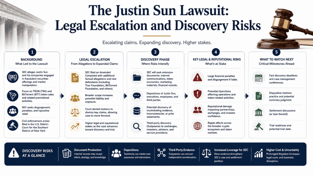 Justin Sun Lawsuit: Legal Escalation and Discovery Risks